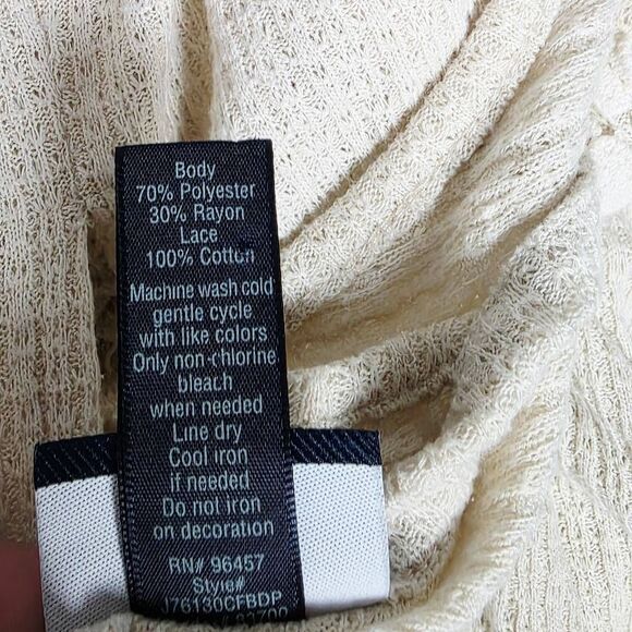 Daytrip Cream Knit Lace Front Tank Top Size S - Picture 9 of 10